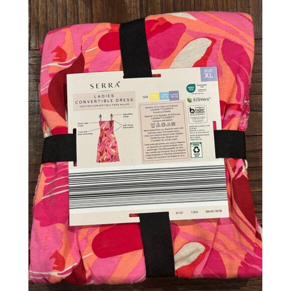 Sierra XL Convertible Dress Pink/Orange Strapless Halter Skirt Adjustable Straps - Picture 3 of 4